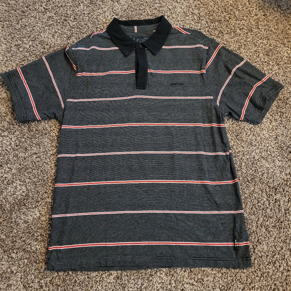 Rip Curl Striped Polo Shirt Size Large